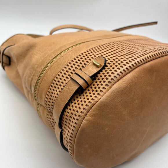 She + Lo Tan Perforated Drawstring Hobo Bag - Picture 8 of 10